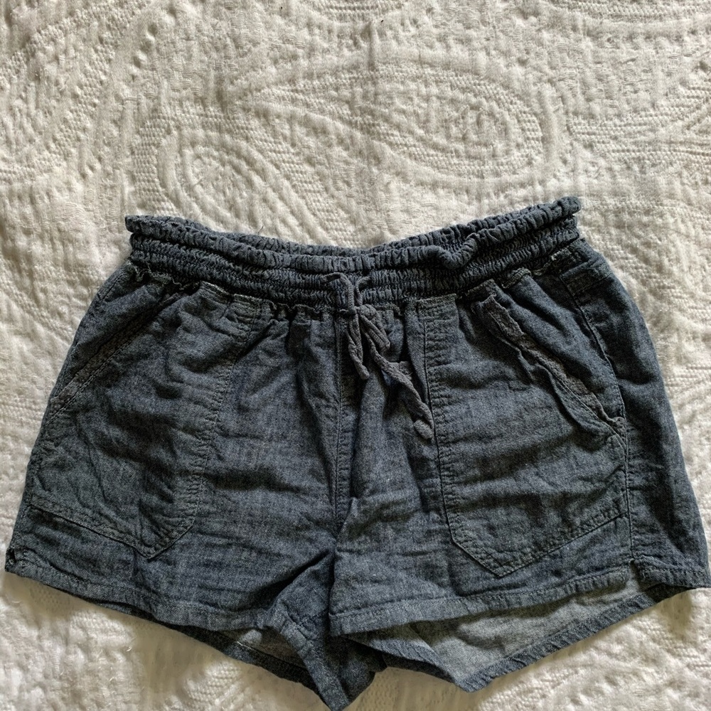 Lace Detail Chambray Shorts
